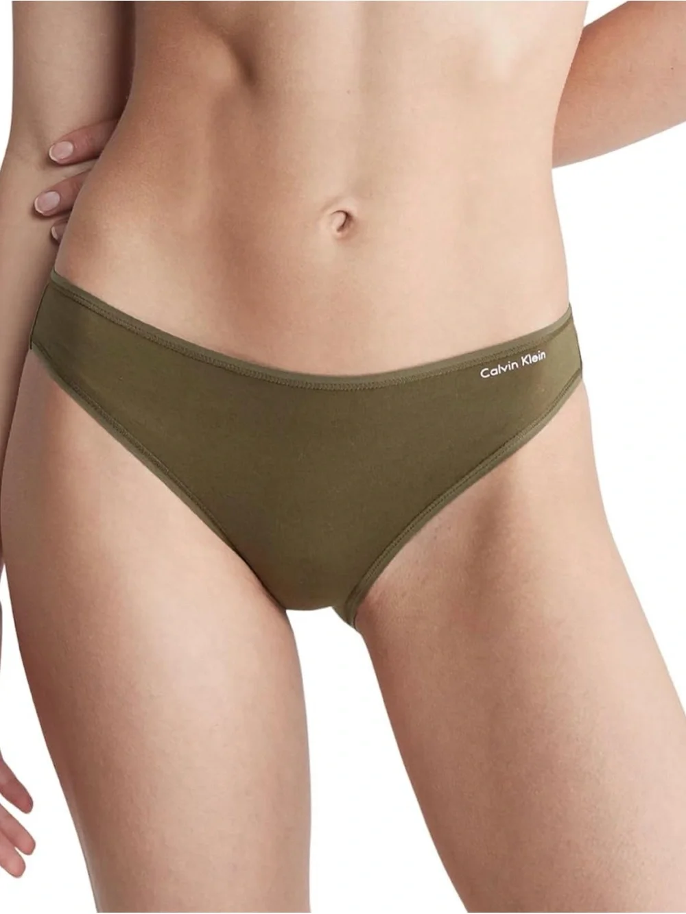 Calvin Klein Olive Green Cotton Bikini Panty